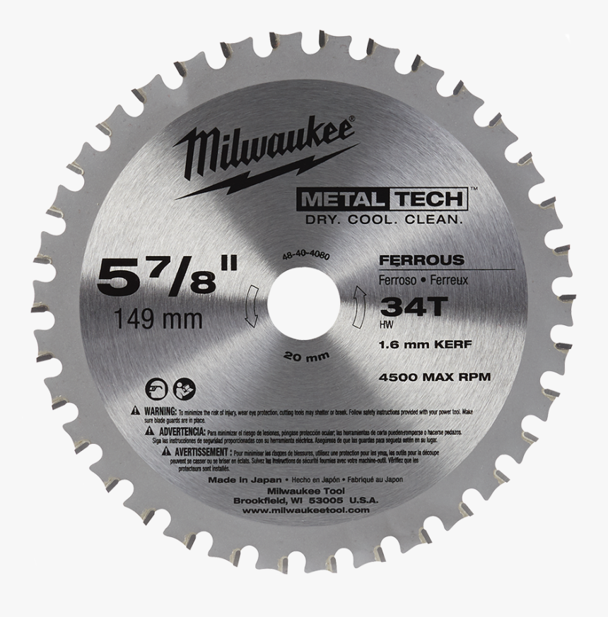 149mm 34 Teeth Metal Saw Blade, HD Png Download