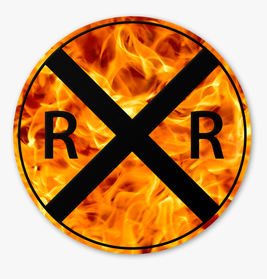 Railroad Sign On Fire, HD Png Download