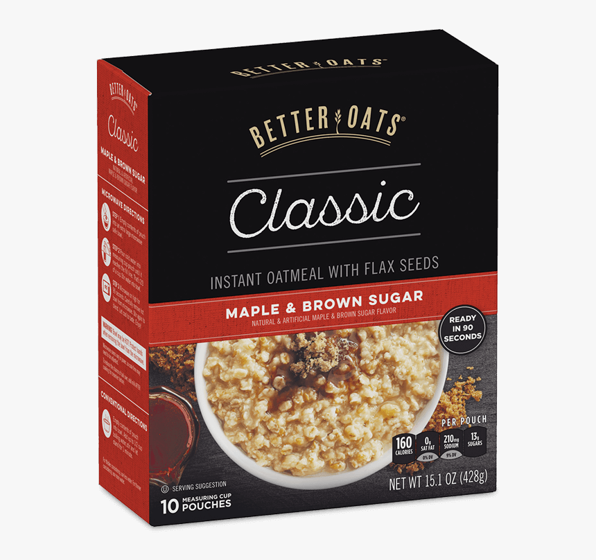 Better Oats Classic Maple & Brown Sugar Instant Oatmeal, HD Png Download