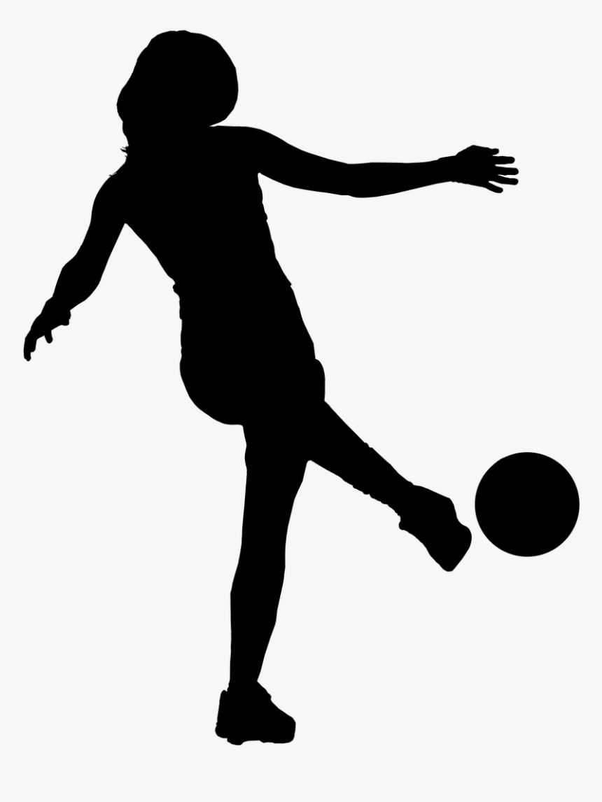 Silhouette, Soccer, Sports, Black, Football, Kick,, HD Png Download