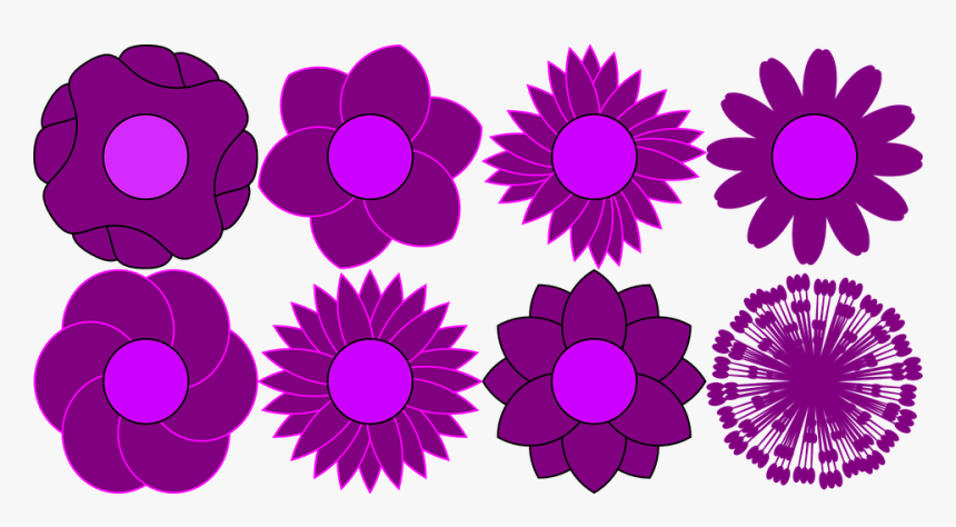Pattern, Flower, Floral, Bloom, Violet, HD Png Download