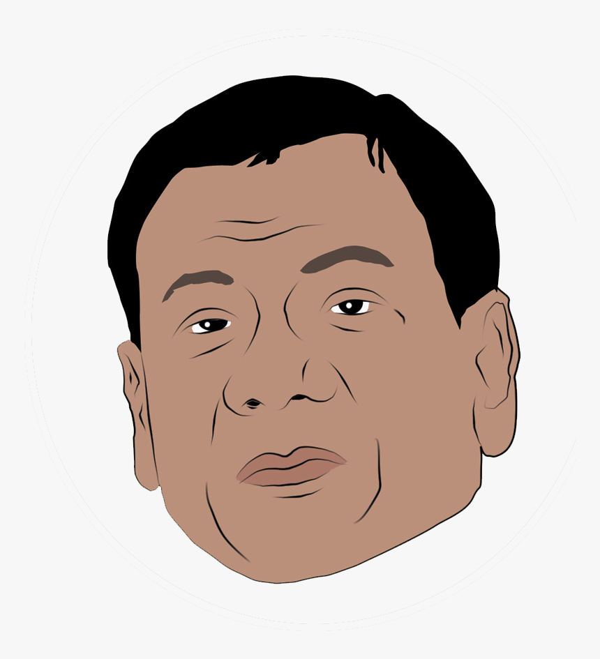 Head Philippines Cheek Duterte Face Rodrigo Cartoon, HD Png Download