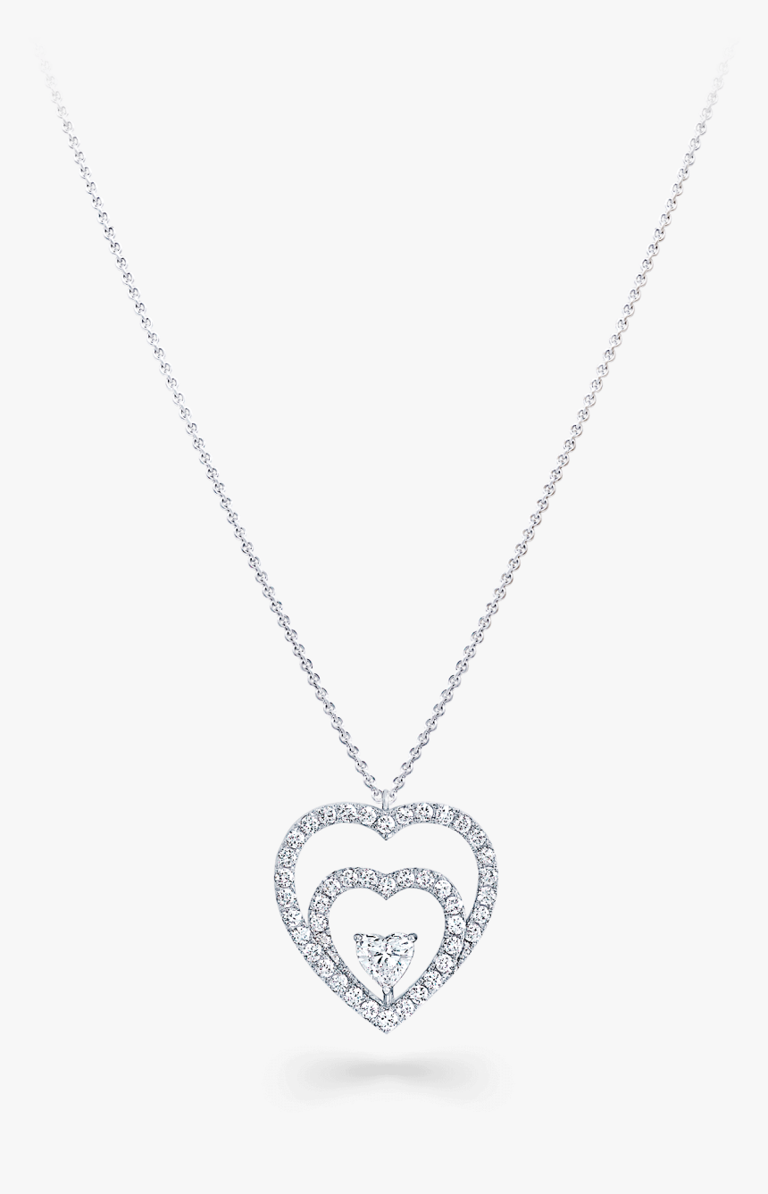 A Graff Bridal Necklace Featuring A Double Heart Diamond, HD Png Download