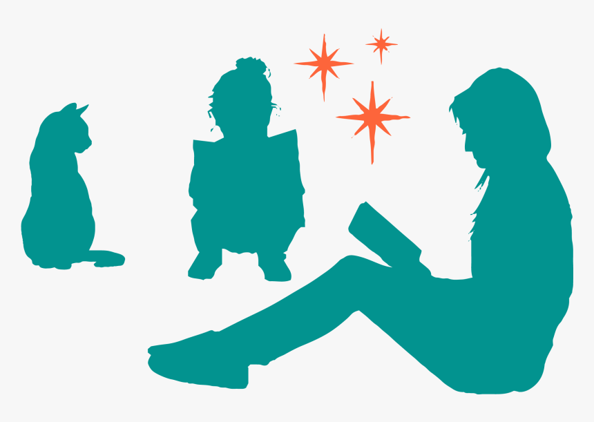 Reading Silhouette Png, Transparent Png
