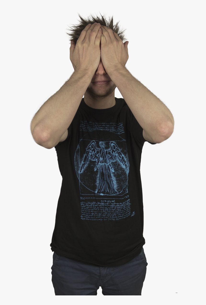 Vitruvian Weeping Angel Male T-shirt, HD Png Download
