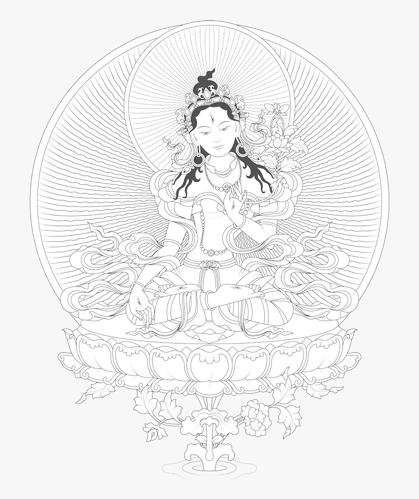 From The Sphere Of Emptiness Appears A White Lotus, HD Png Download