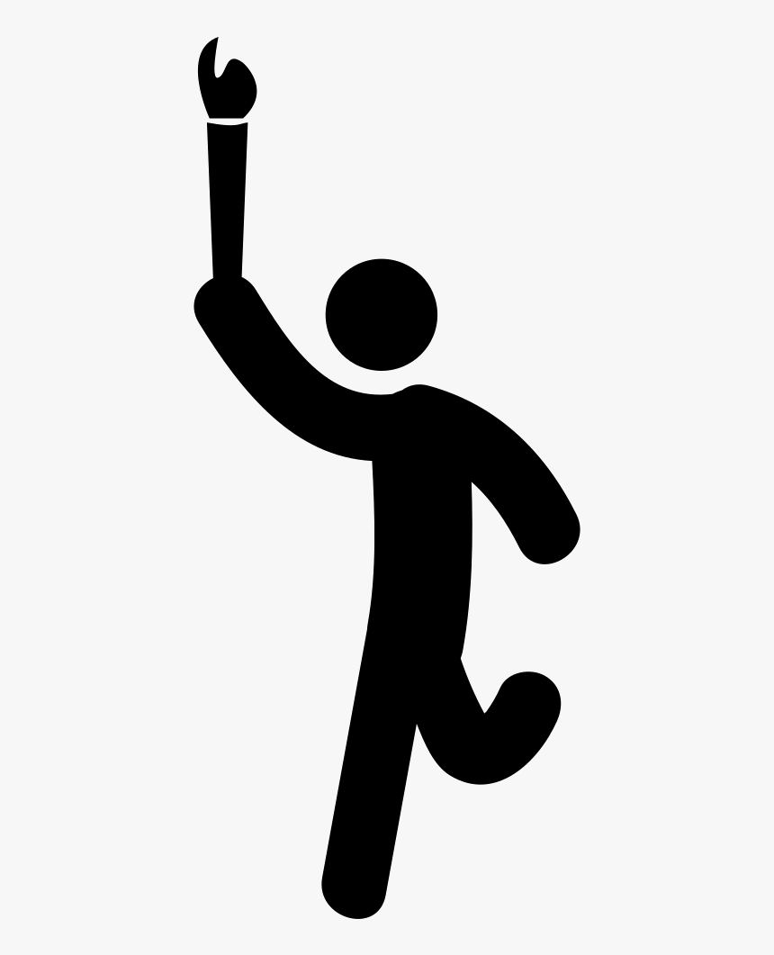 Man Running With Olympic Torch, HD Png Download