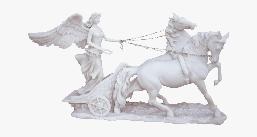 Marble Nike On Chariot Statue, HD Png Download