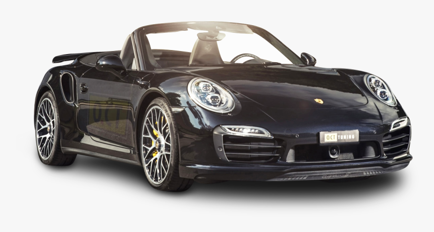 Black Porsche 911 Turbo Car, HD Png Download
