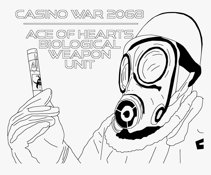 Biological Weapons Ace Of Heart Casino War Coloring, HD Png Download