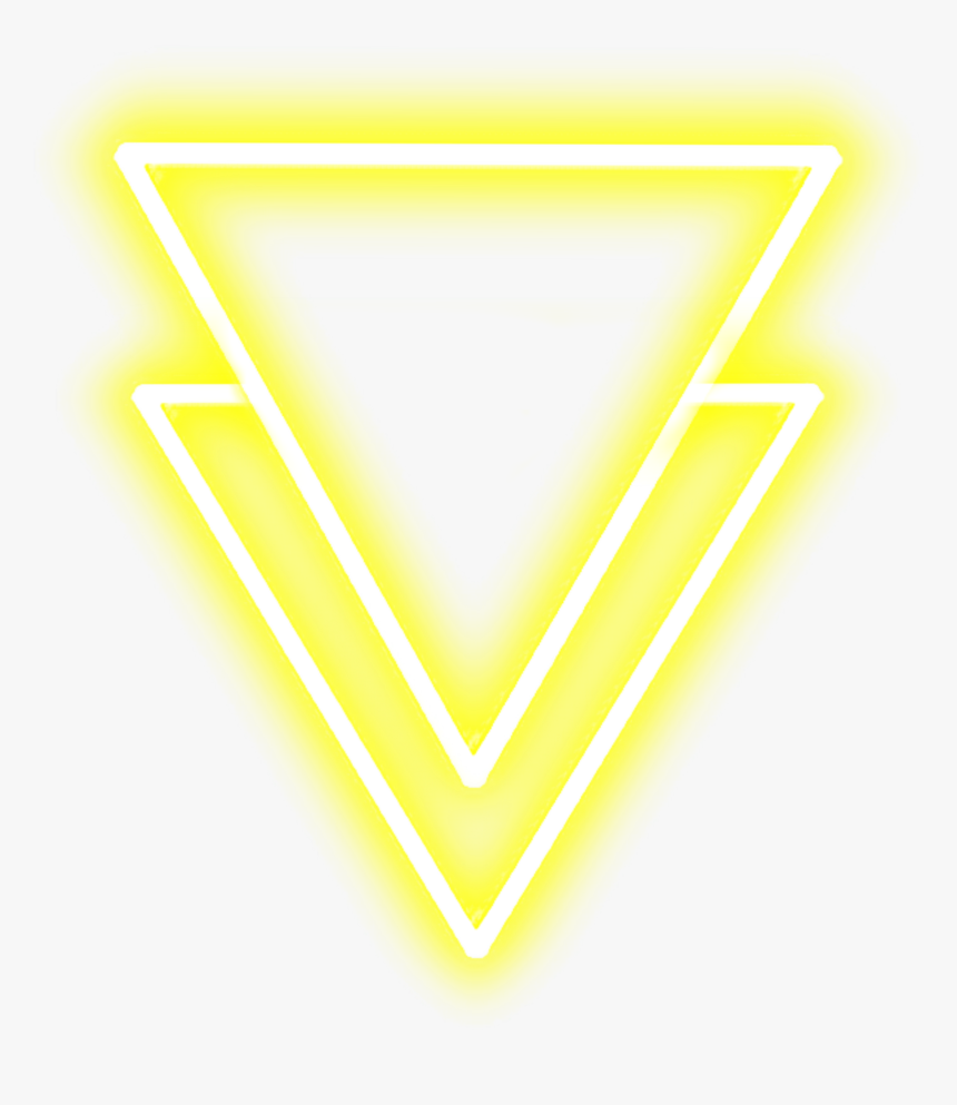 #neon #triangle #yellowneon #neonlights #streetlight, HD Png Download