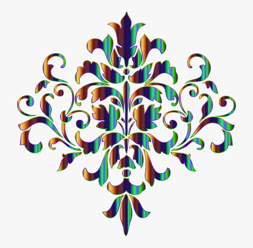 Iridescent Damask Design No Background, HD Png Download