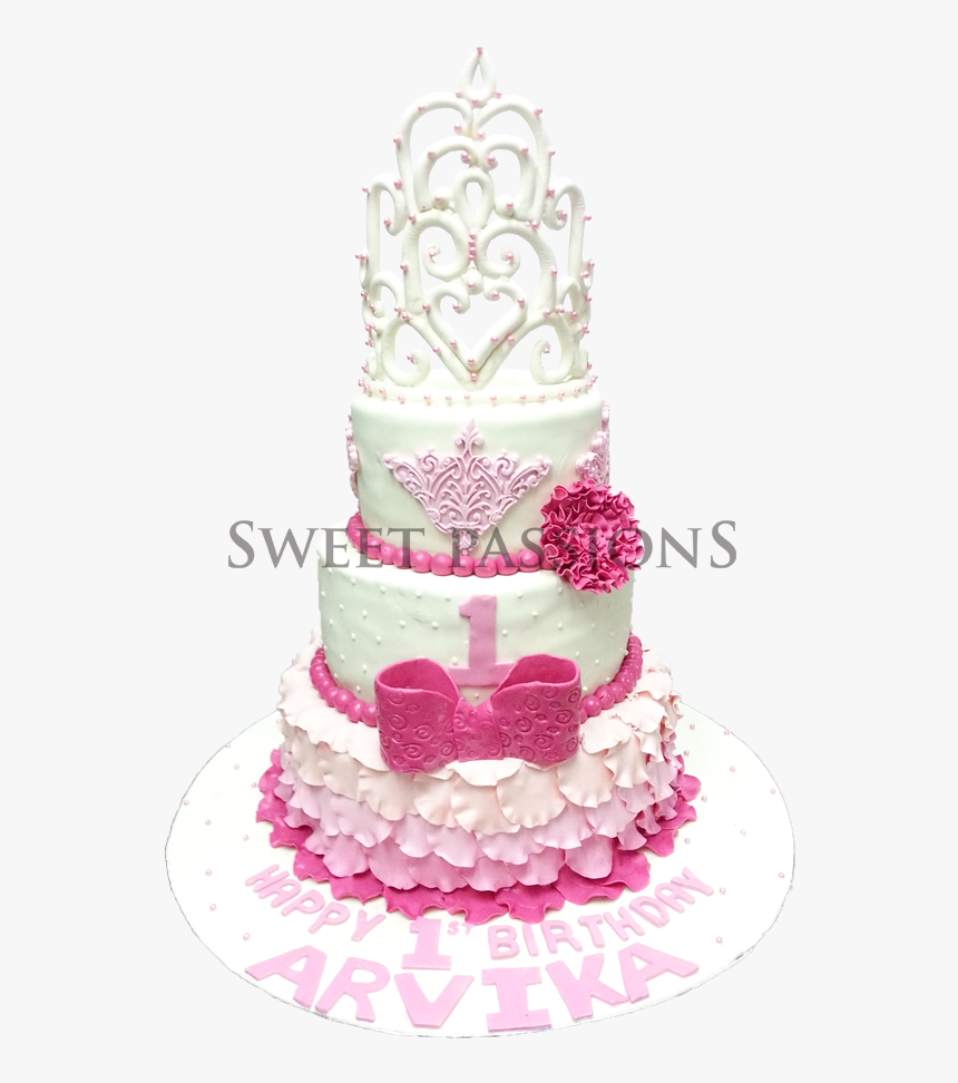 3 Tier Frills & Filigree Crown Cake, HD Png Download