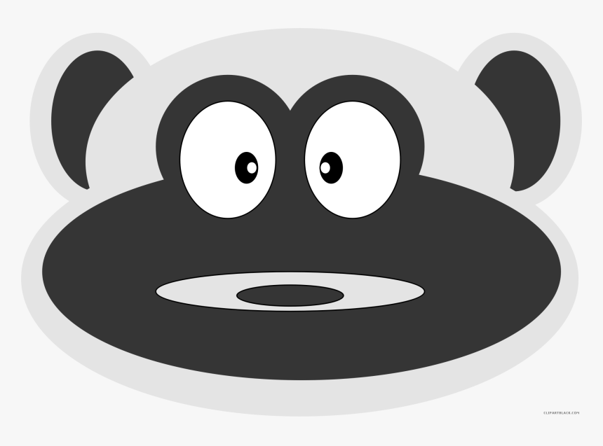 Monkey Face Animal Free Black White Clipart Images, HD Png Download
