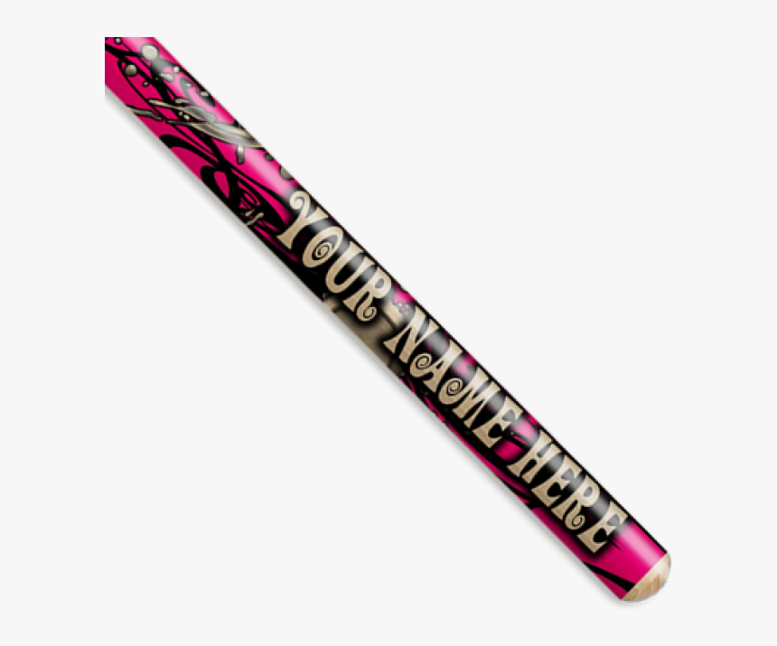 Neon Pink And Silver Splat Swirl Personalized Drumsticks - Ski, HD Png Download