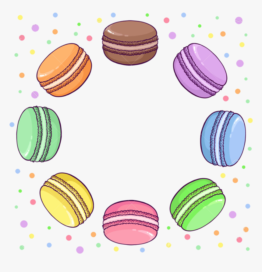Macaroon Cute Colorful Rainbow Dots Frame Clipart ,, HD Png Download