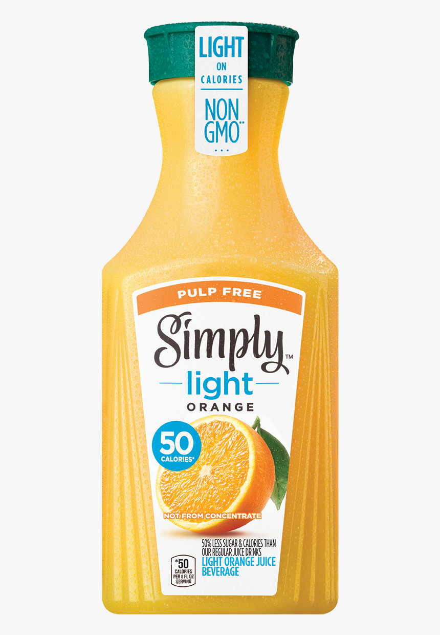 Simply Light Orange Juice Pulp-free - Bottle, HD Png Download