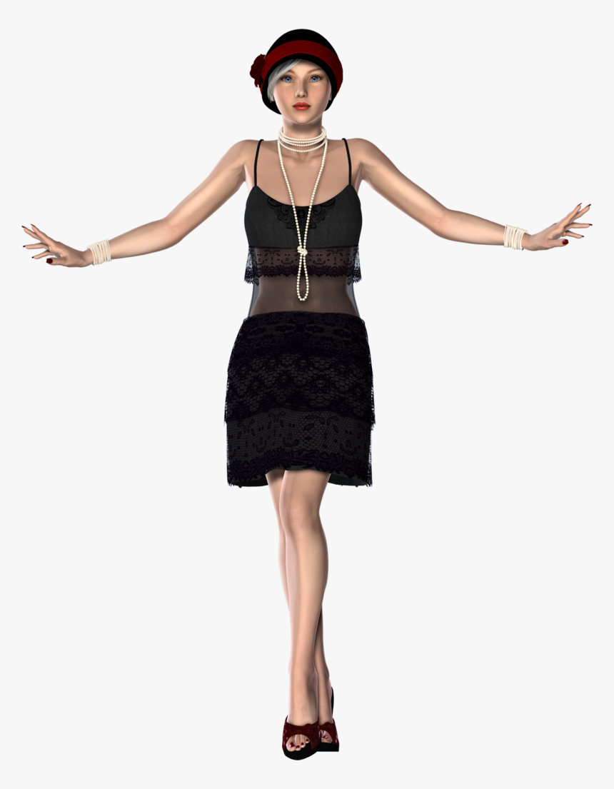 1920s Flapper Fashion Portable Network Graphics Clip - 1920s Dress Clipart, HD Png Download