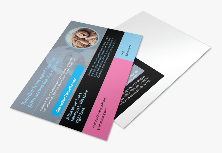 Baby Clothes Postcard Template Preview - Brochure, HD Png Download