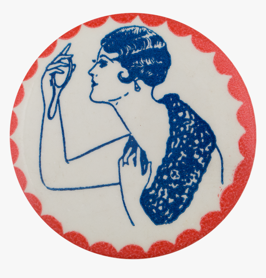 1920s Flapper In Blue Art Button Museum - Illustration, HD Png Download
