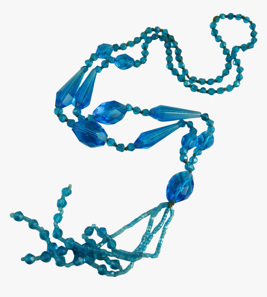 Vintage Glass Bead Flapper Necklace With Tassel Clipart, HD Png Download