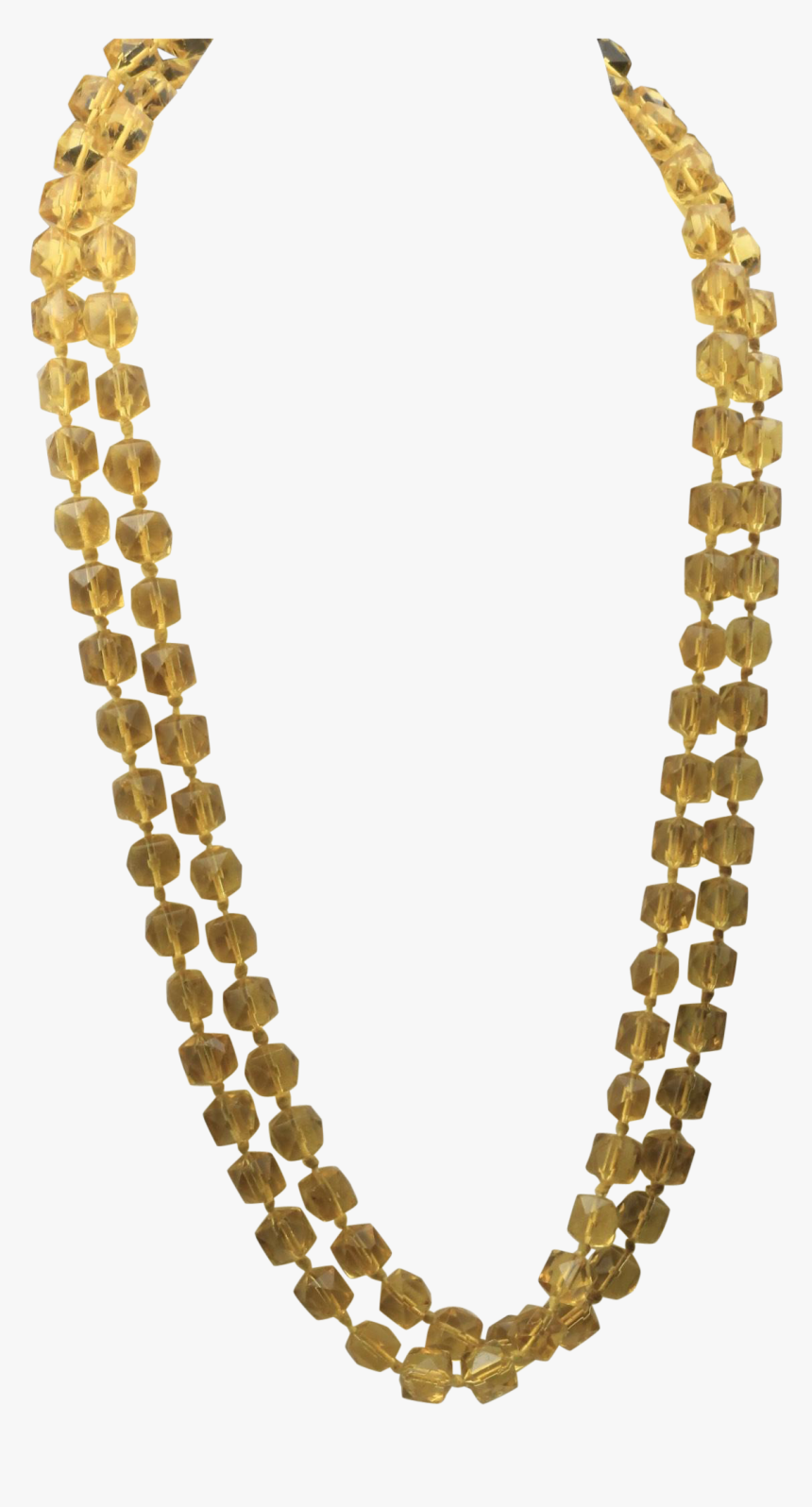 Vintage Boho Glass Hippy Flapper Necklace Amber Color - Necklace Of Amber Colored Png, Transparent Png