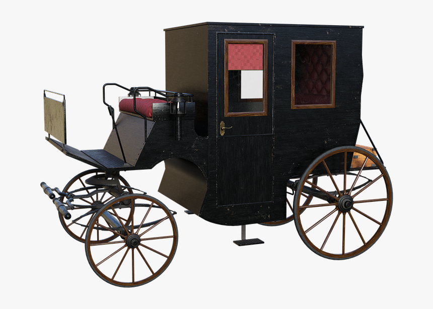 Old Carriage, 3d, Render, Black, Horse Drawn, Door - First Bicycle, HD Png Download