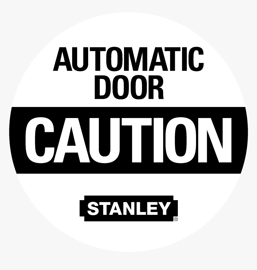 Automatic Door Caution 01 Logo Black And White - Stanley Tools, HD Png Download