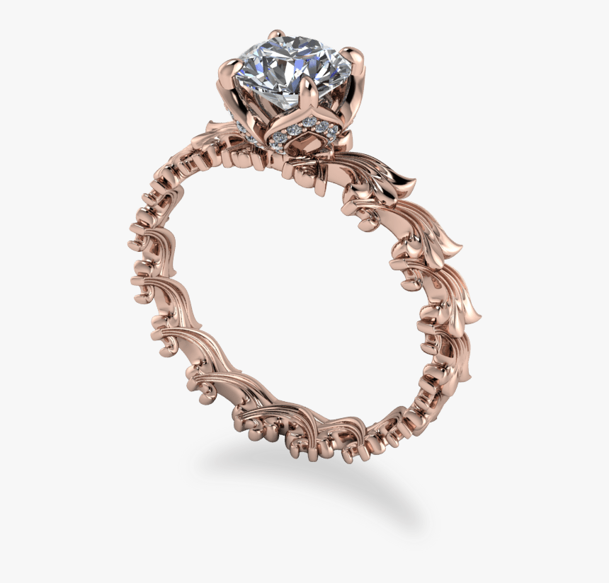 Delicate Rose Gold Scroll Repeating Pattern Band With - Body Jewelry, HD Png Download