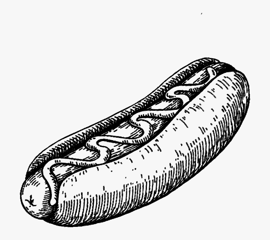 Hotdog Sausages - Hotdog Drawing Png, Transparent Png