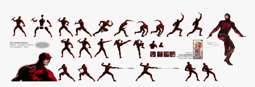 Avengers Alliance Daredevil Sprite Playstation Iron - Daredevil, HD Png Download