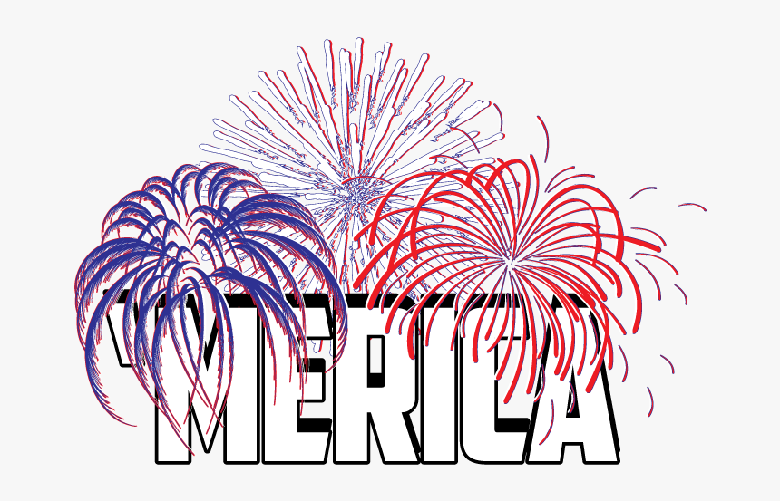 Merica Fireworks Usa Pride Patriotic American Red White - Fireworks, HD Png Download