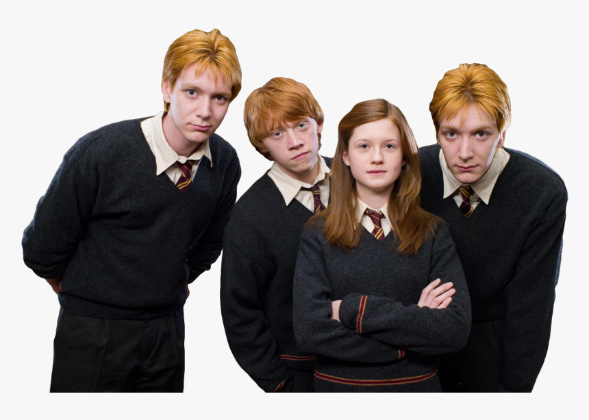 Transparent Fred, Ginny, George, And Ron - Fred George Ron Ginny, HD Png Download