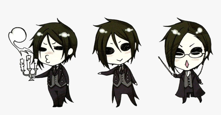 Chibi Kuroshitsuji Black Butler Sebastian Transparent - Sebastian Black Butler Chibi, HD Png Download