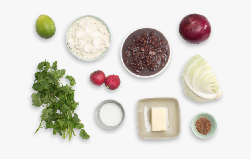 Salvadoran Black Bean & Cheese Pupusas With Cabbage - Ingredients For Pupusa, HD Png Download