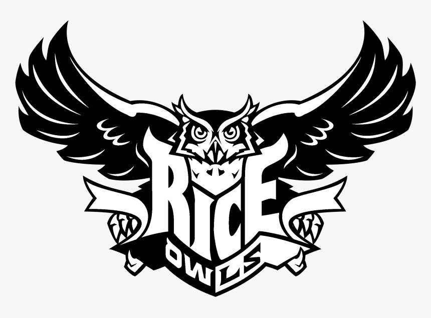 Rice Owls Logo Black And White - Rice University Old Logo, HD Png Download