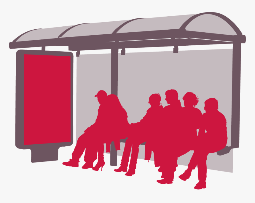 Transparent Bus Stop Clipart - Bus Stop Silhouettes Png, Png Download