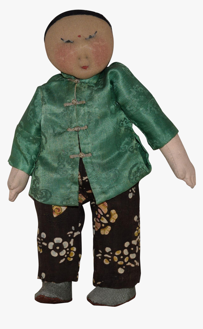 Vintage Cloth Chinese Doll With Needle Sculpted Face - Doll, HD Png Download