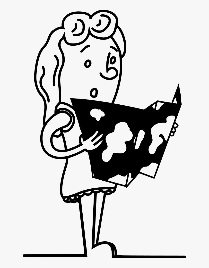 Mujer Mirando Un Mapa - Clip Art, HD Png Download