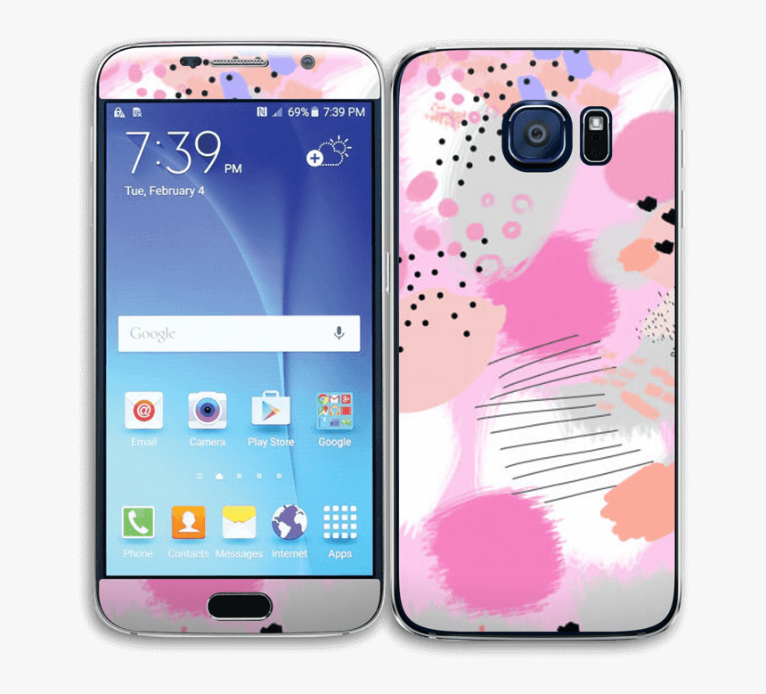 Abstract Pink Skin Galaxy S6 - Samsung S6 G920a Unlocked Black Amazon, HD Png Download