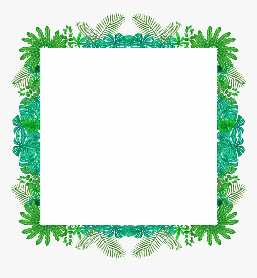 Fresh Green Leaf Frame Png Transparent - Picture Frame, Png Download