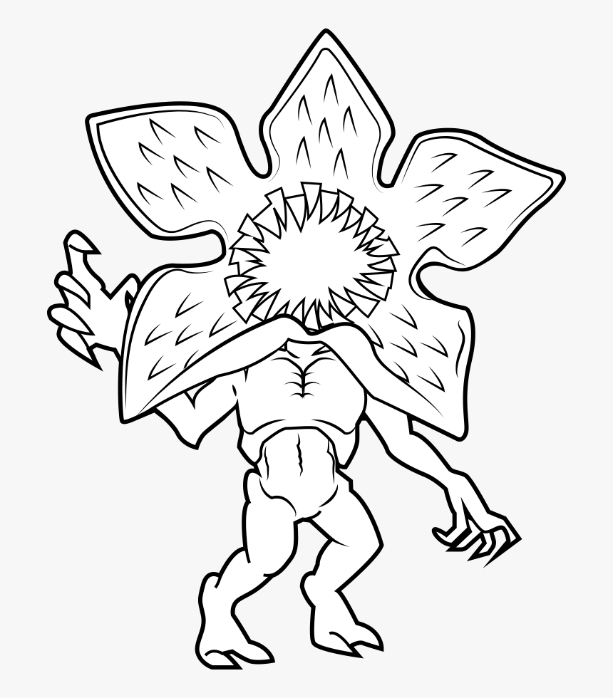 Stranger Things Demogorgon Coloring Page HD Png Download Transparent 
