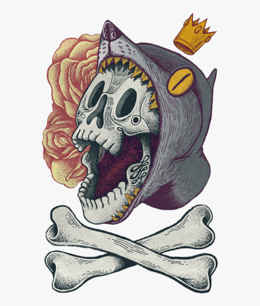 #wolf #skull #freetoedit #귀여운 #picsart #cute #kawaii - Calavera Illustration, HD Png Download