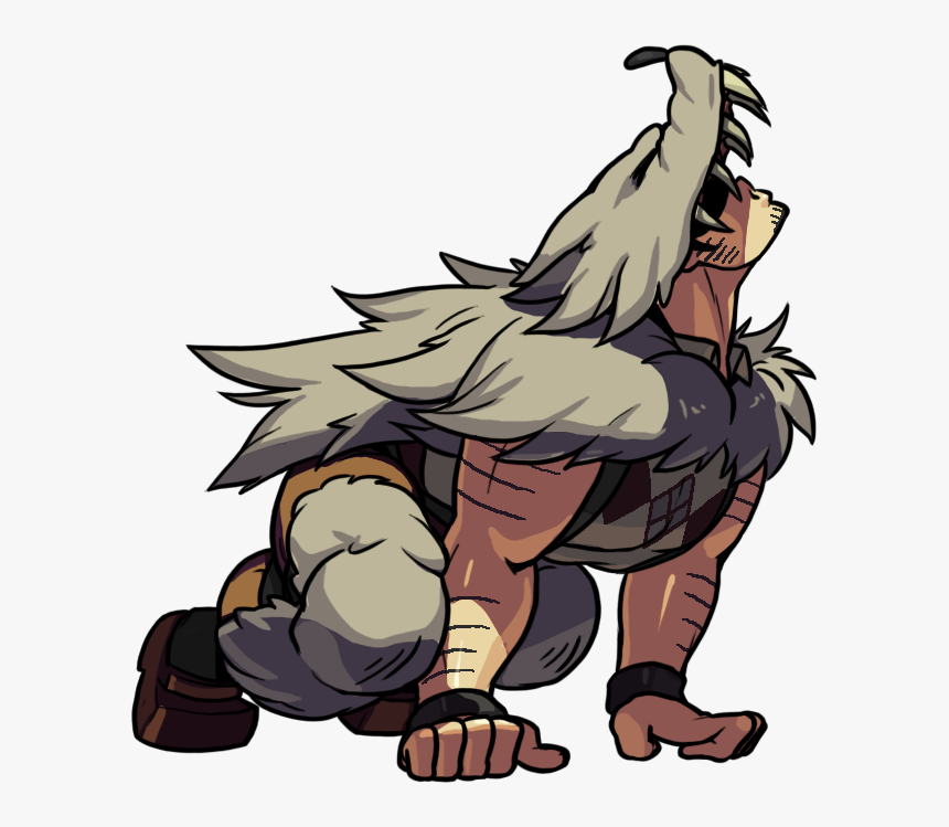 Beowulf Crouches Down And Howls Like A Wolf, With His - Skullgirls Beowulf Taunt, HD Png Download