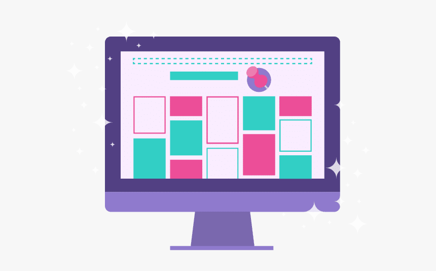 A Graphic Of A Computer With Colored Boxes Emulating - Computer, HD Png ...