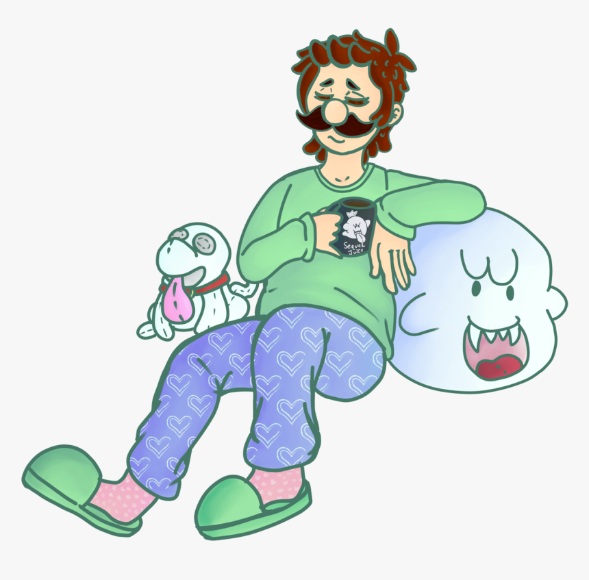 A Luigi Jus Chillin This Is Kinda Part Of Mansiontober - Cartoon, HD Png Download