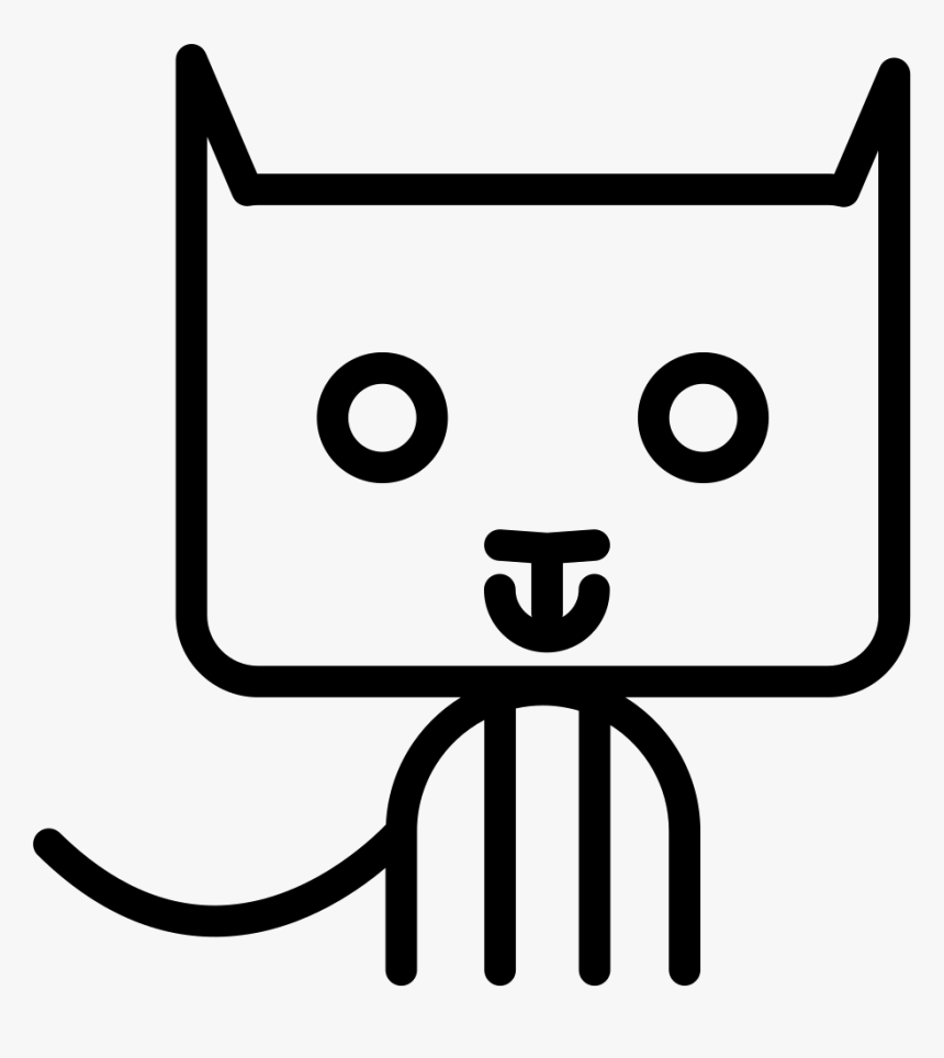 Cat Cartoon Sitting Outline - Felinos Contorno Png, Transparent Png