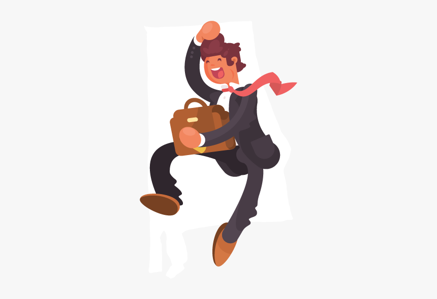A Jumping Businessman In Front Of An Outline Of Alabama - Business, HD Png Download