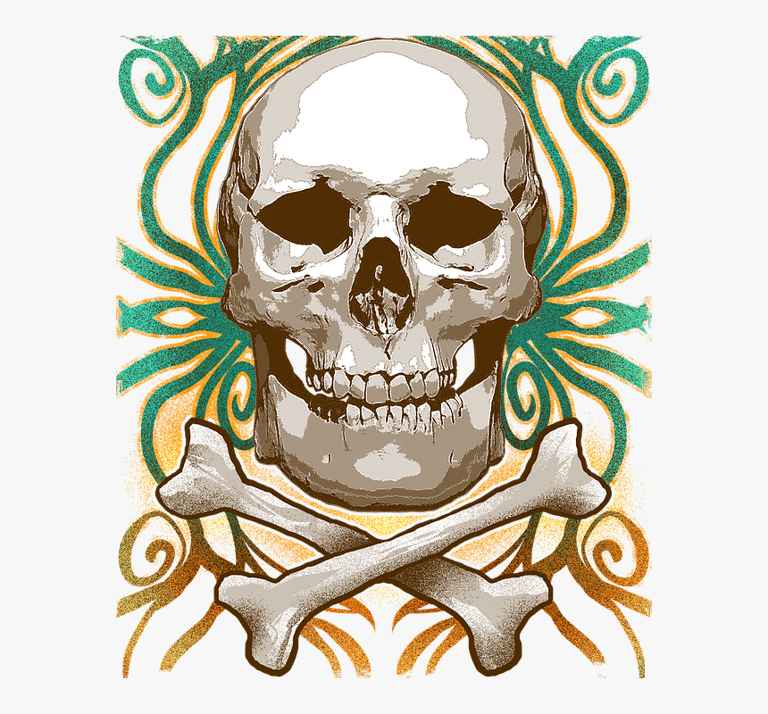 Skull, Halloween, Skeleton, Bones, Pirate, Spooky - Skull, HD Png Download