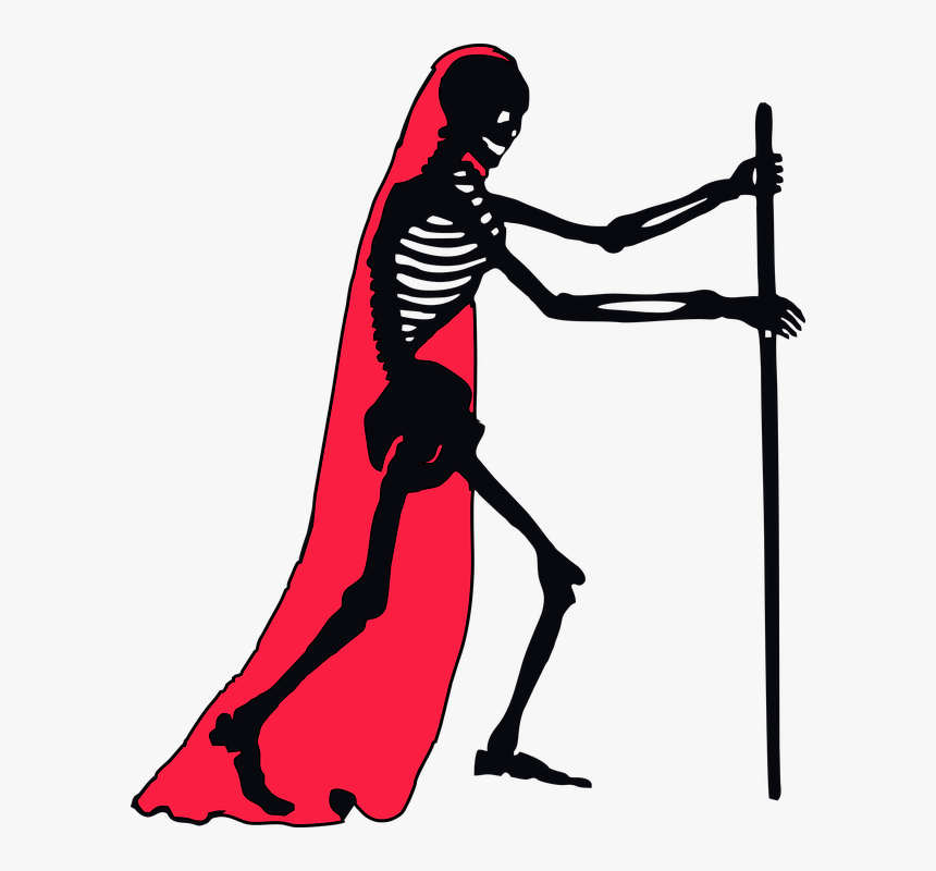 Skeleton, Bones, Horror, Halloween, Spooky, Staff - Clip Art, HD Png Download